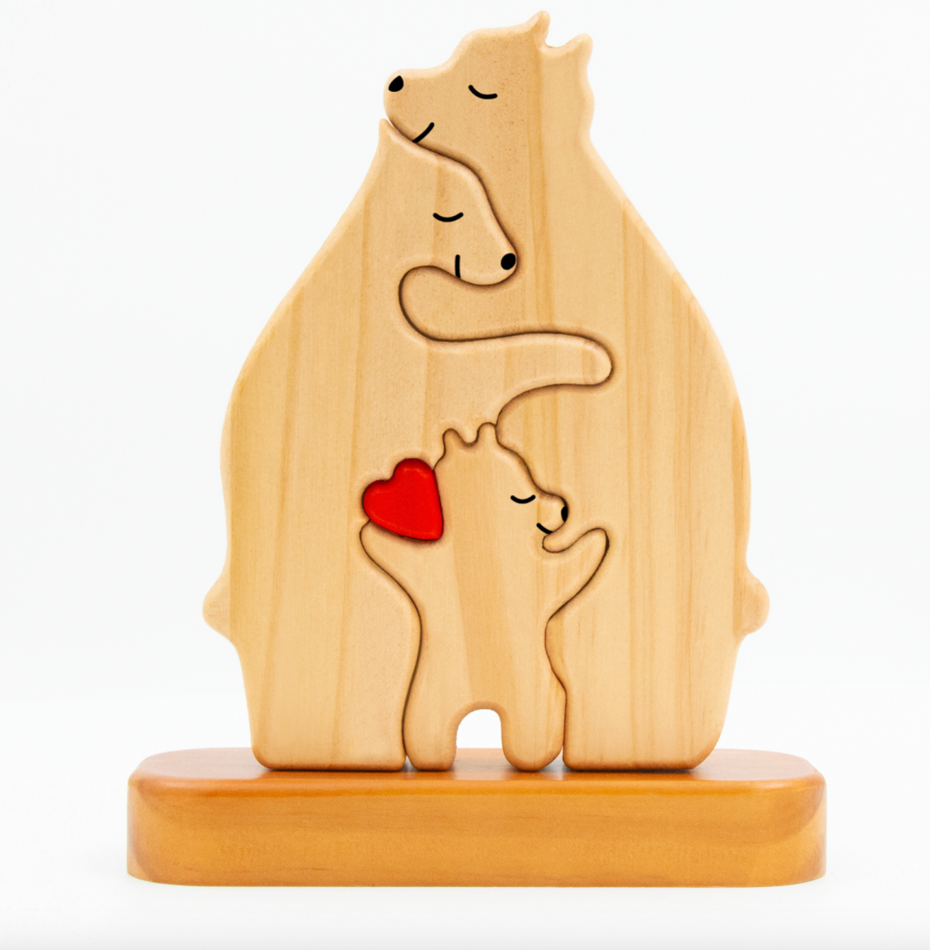 Puzzle en bois famille Ours personnalisable