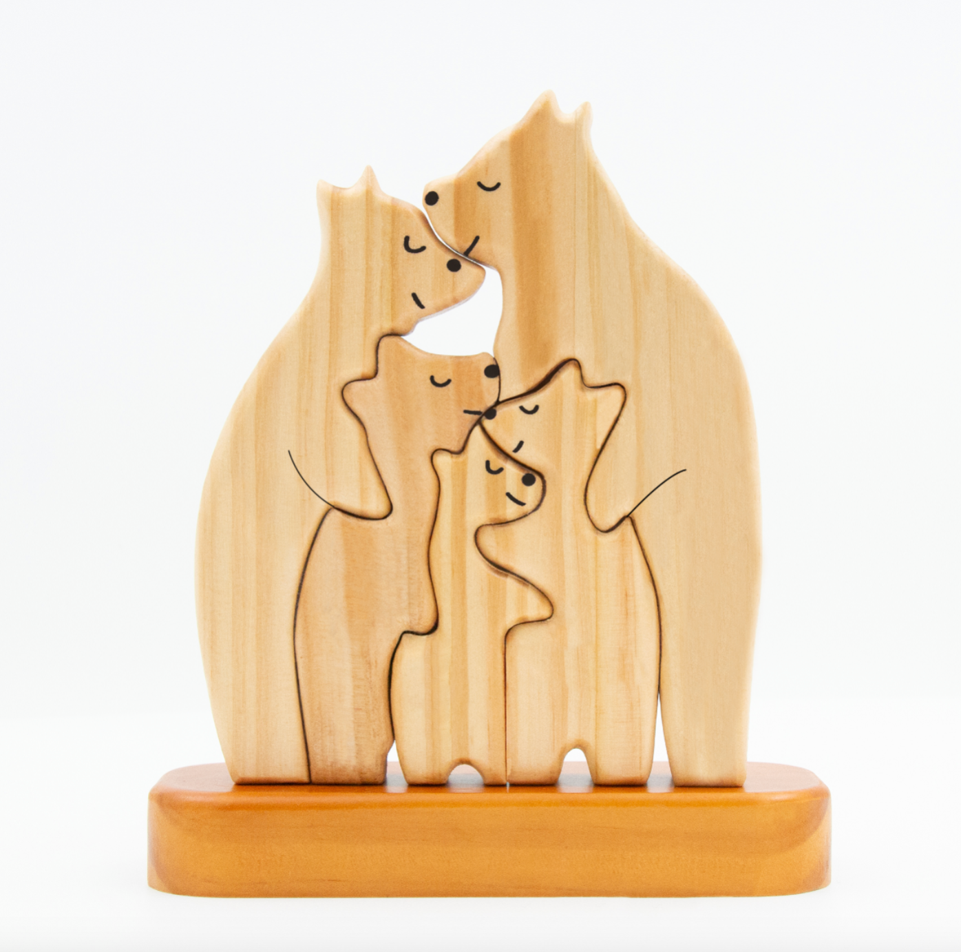 Puzzle en bois famille Ours personnalisable