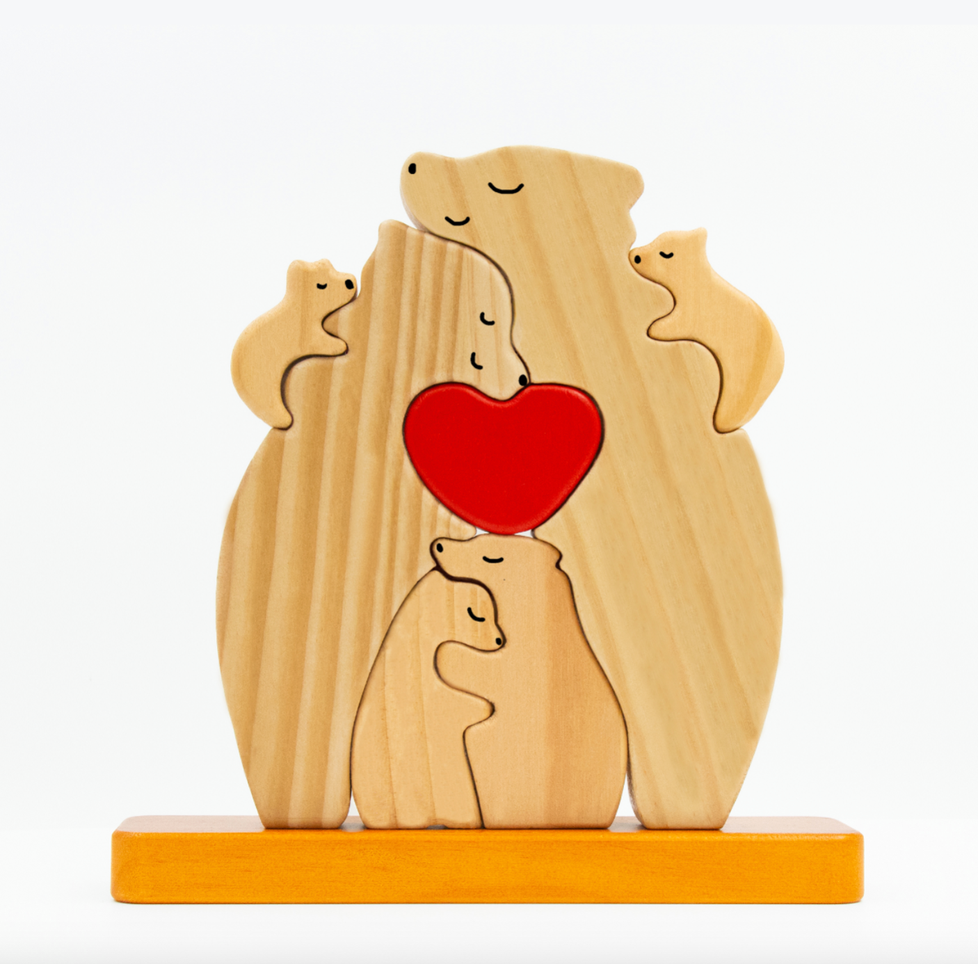 Puzzle en bois famille Ours personnalisable