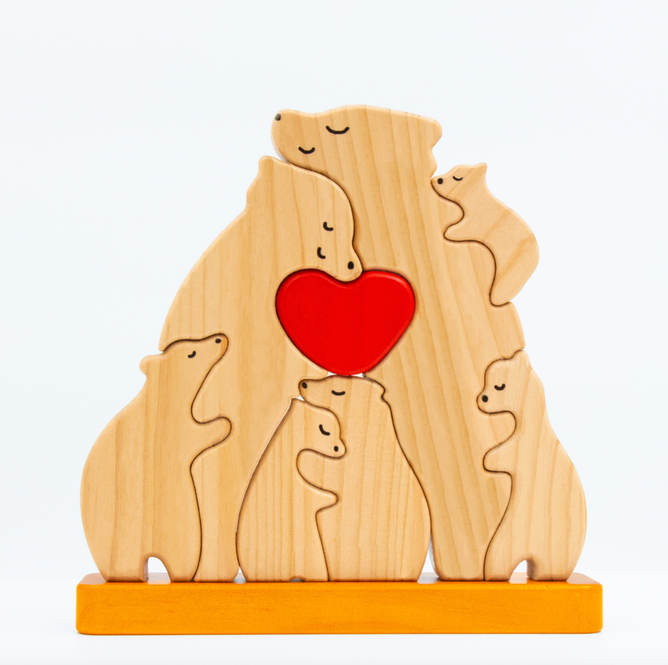 Puzzle en bois famille Ours personnalisable