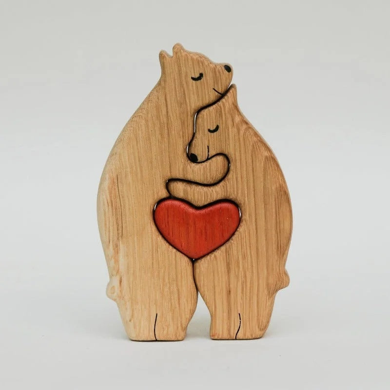 Puzzle en bois famille Ours personnalisable